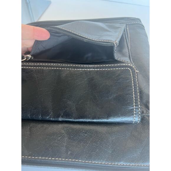 Giani Bernini Black Leather Crossbody Organizer Shoulder Bag Purse - Picture 13 of 13